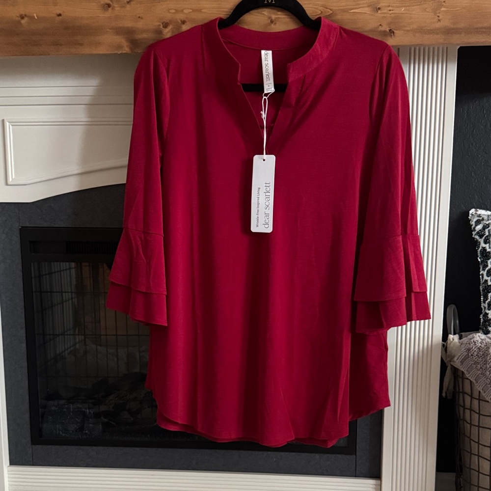 Dear Scarlett Elegant Red Women's Top